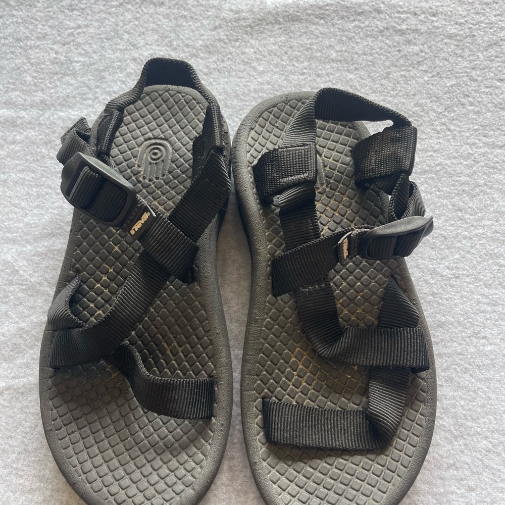 Teva Black Sandals Casual Slip-On Design
